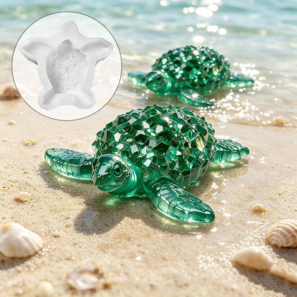 Candle Making Design - Diamond Cut Healing Sea Turtle Silicone