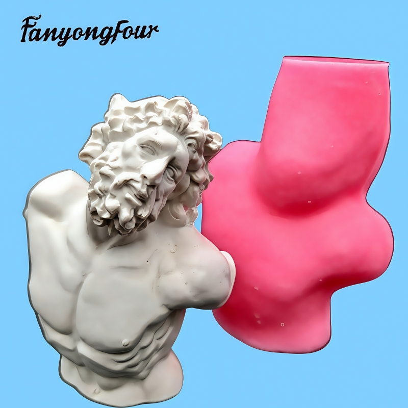 Candle Making Design - Laokong half body silicone mold, gypsum