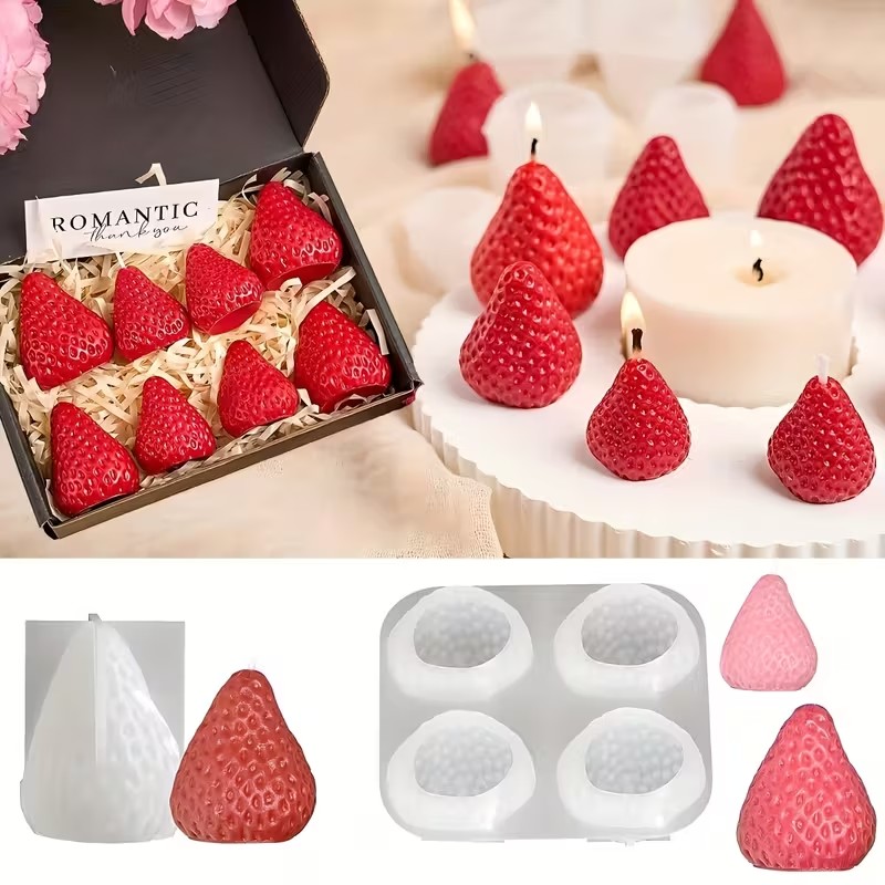 Strawberry Silicone Candle Mol - Candle Making Tools 评论和价格