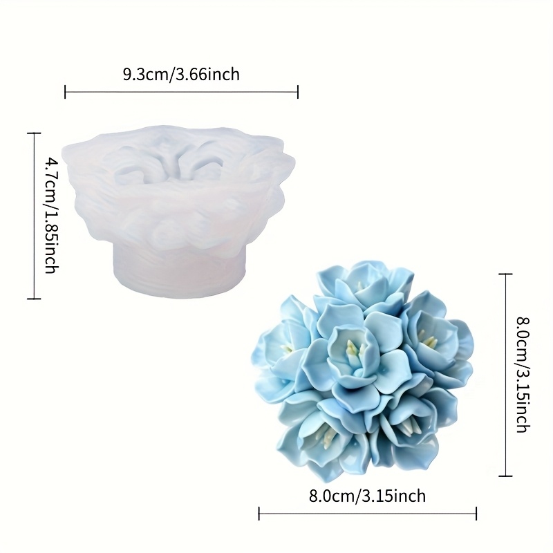 1 Hydrangea Candle Silicone Mo - Candle Making Tools 评论和价格