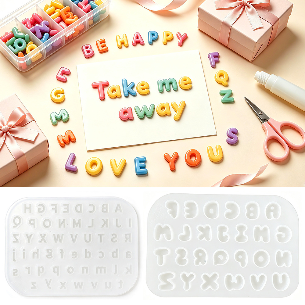 2Pcs Mini Letter Silicone Mold - Candle Making Design 评论和价格