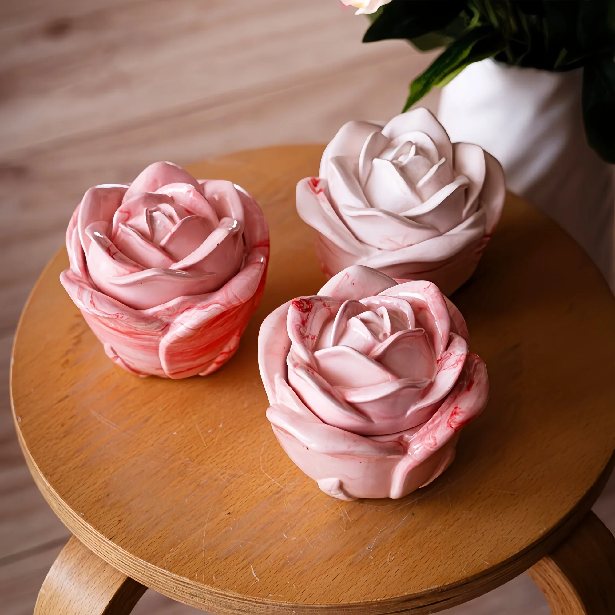 2-Piece Set Rose Shaped Silico - Candle Making Design 评论和价格