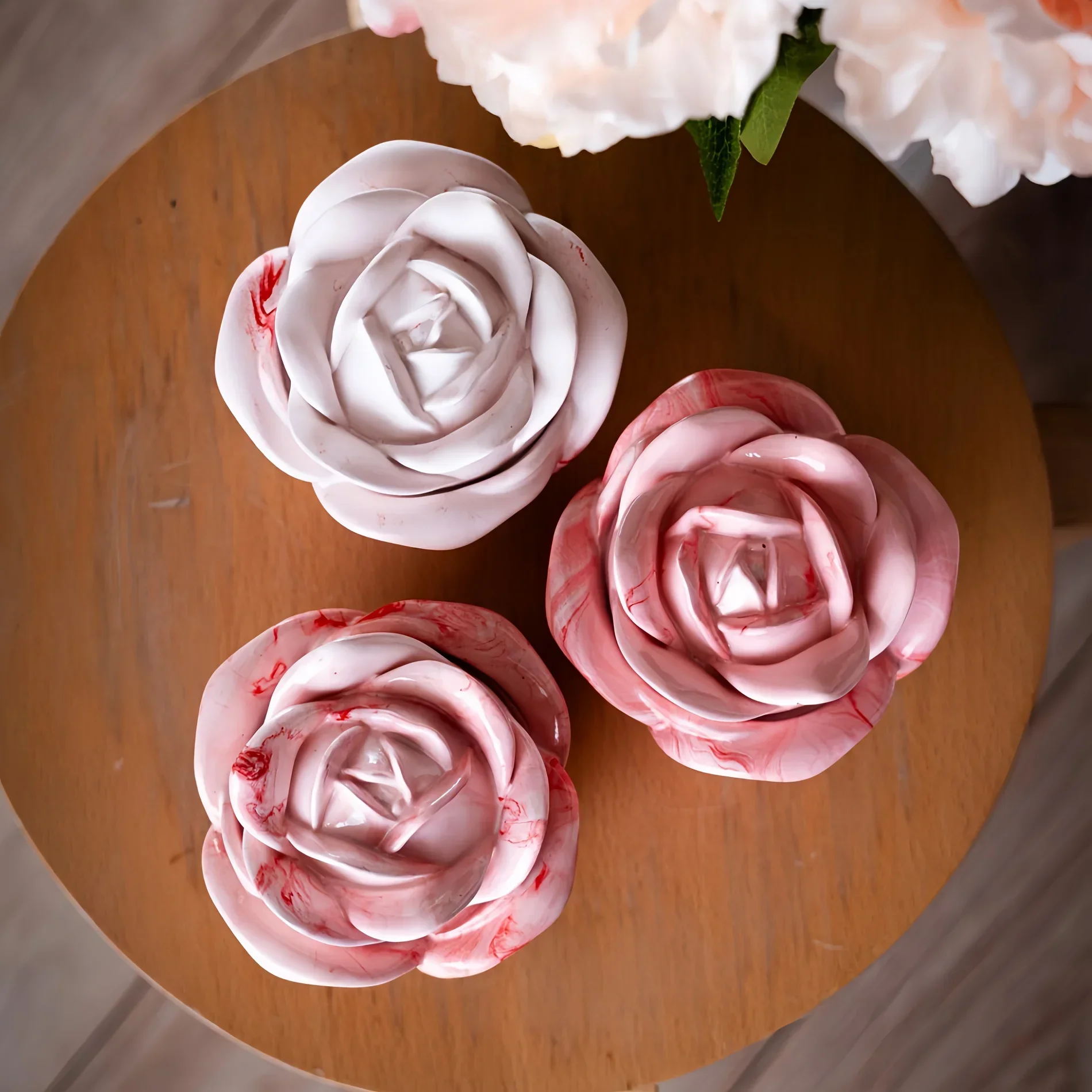 2-Piece Set Rose Shaped Silico - Candle Making Design 评论和价格